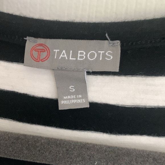 Talbots black and white striped maxi dress size smll - Picture 2 of 6